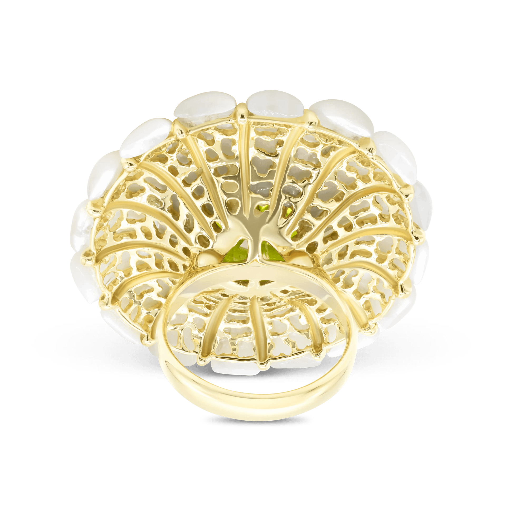 Heart of Spring - Peridot and Mother of Pearl Ring